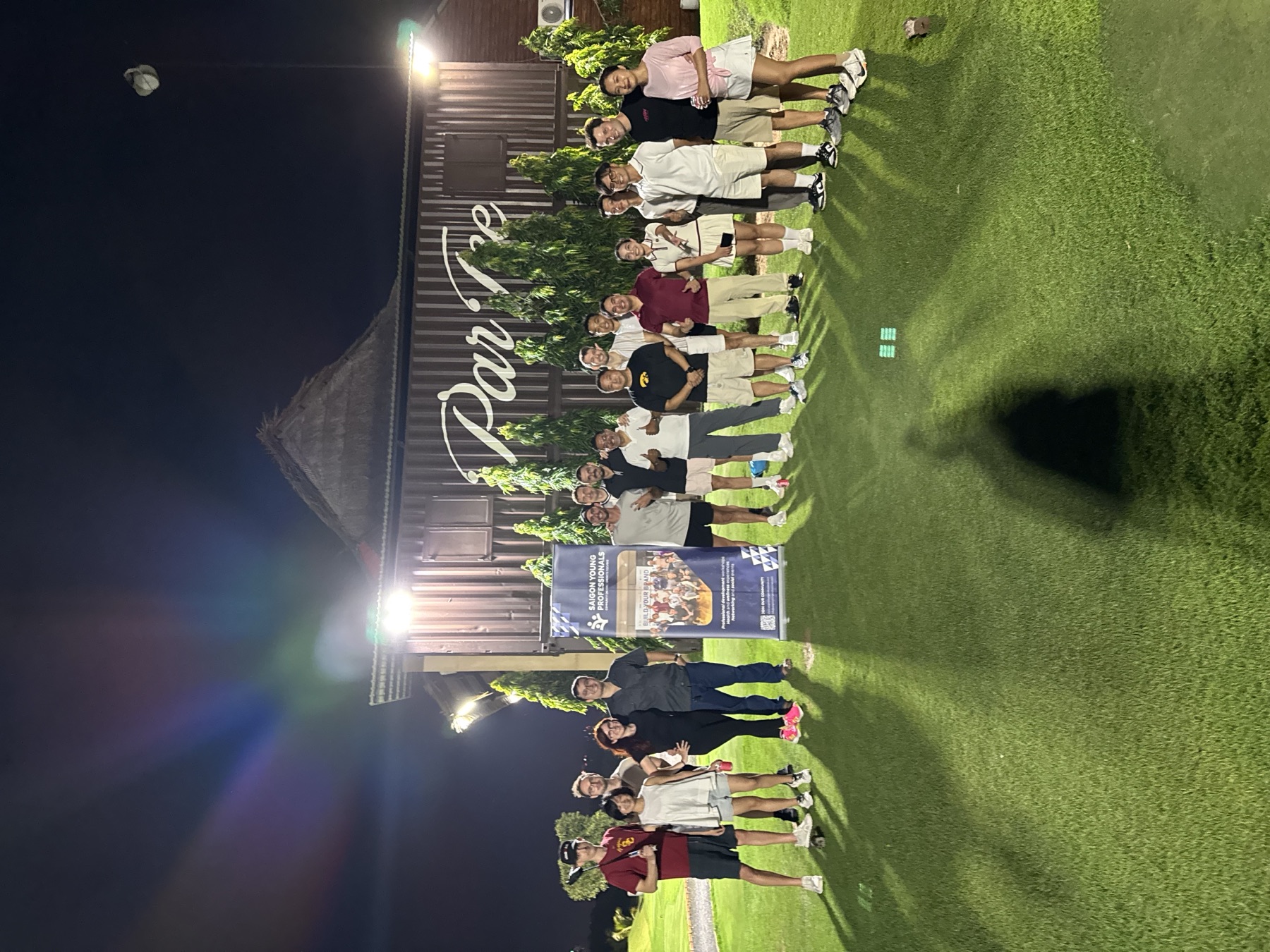 Members on the course at a golf night